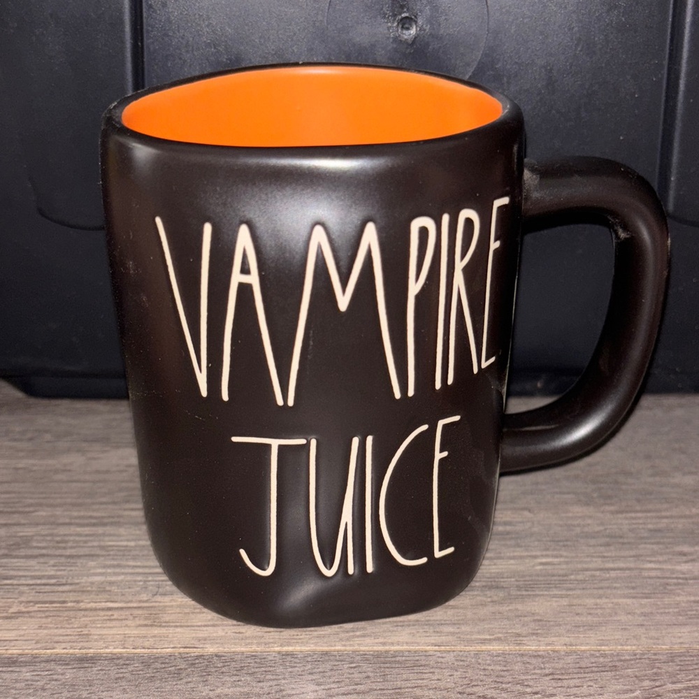 Rae Dunn Black and Orange Vampire Juice Mug